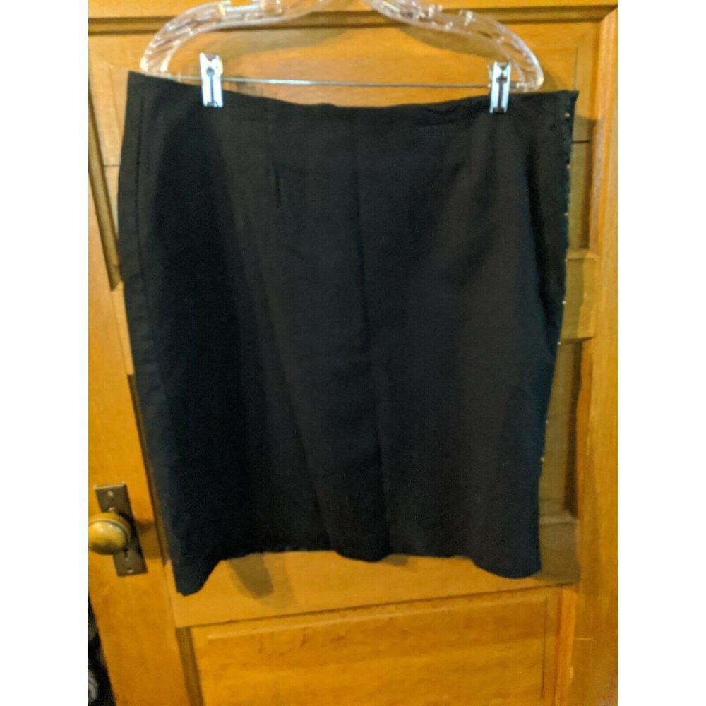 Worthington Size 18 Skirt Black Studded Lined Modest
